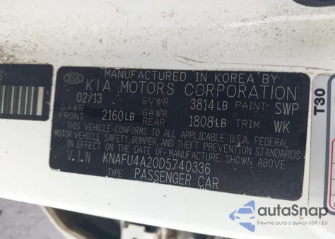 2013 Kia Forte Ex from USA, damaged, VIN KNAFU4A20D5740336